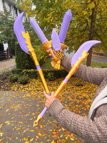 Huntrix Demon Hunters Mira Spear Gokdo polearm – 3D Printed Purple & Gold Cosplay Prop Anime Weapon Replica Collectible Display KPOP