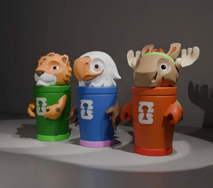 Worldcup animals Character Tumblers – 3D Printed Soccer fan gift Cute Collectible Cup for Kids or Gift Idea