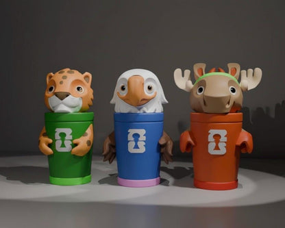Worldcup animals Character Tumblers – 3D Printed Soccer fan gift Cute Collectible Cup for Kids or Gift Idea