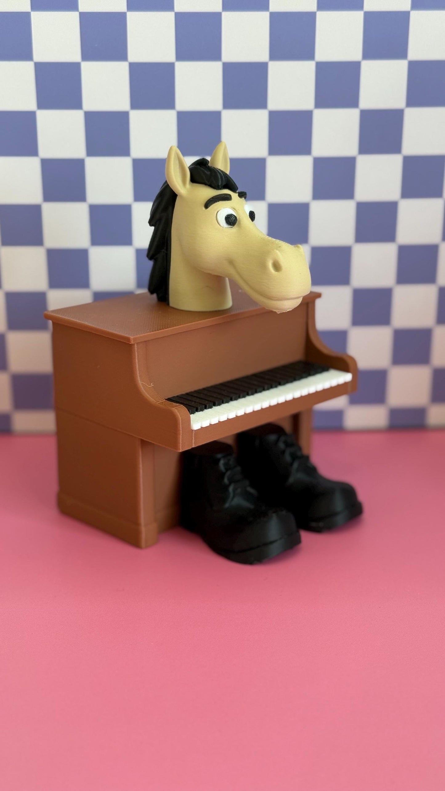Ecco Cavallo Virtuoso 3D Printed Figure Funny Piano Horse Character, Brainrot Sprunki Meme Toy Surreal Collectible Weird
