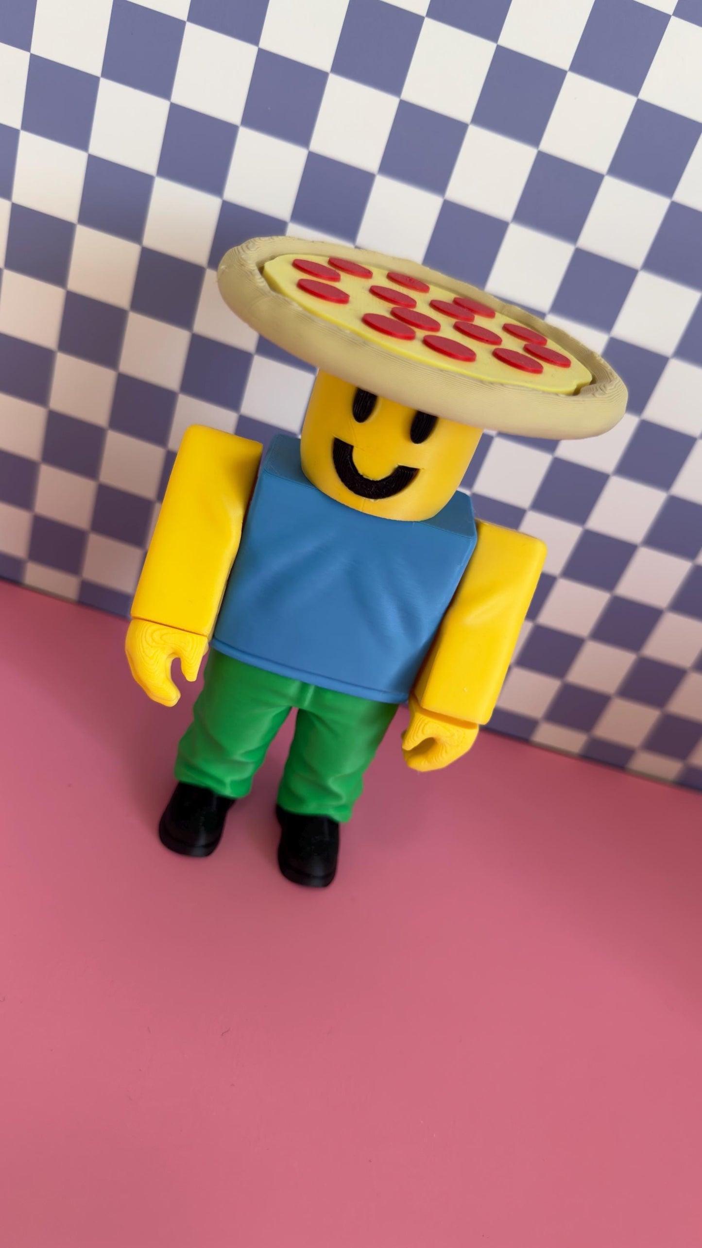 Noobini Pizzanini 3D Printed Figure – Funny Pizza Head Meme Toy, Brainrot Character Collectible, Weirdcore Art Figurine Steal a Brainrot
