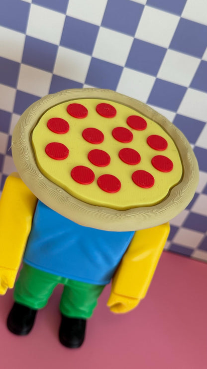 Noobini Pizzanini 3D Printed Figure – Funny Pizza Head Meme Toy, Brainrot Character Collectible, Weirdcore Art Figurine Steal a Brainrot