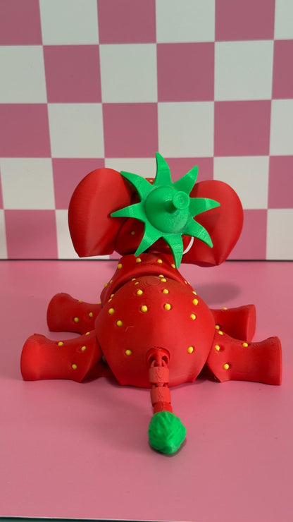 Strawberry Elephant steal a brainrot articulated figure 3d printed Italian Brainrot