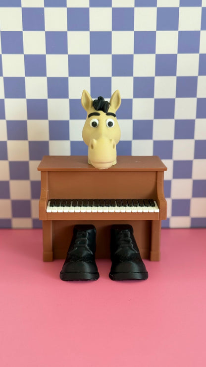 Ecco Cavallo Virtuoso 3D Printed Figure Funny Piano Horse Character, Brainrot Sprunki Meme Toy Surreal Collectible Weirdcore Art Gift