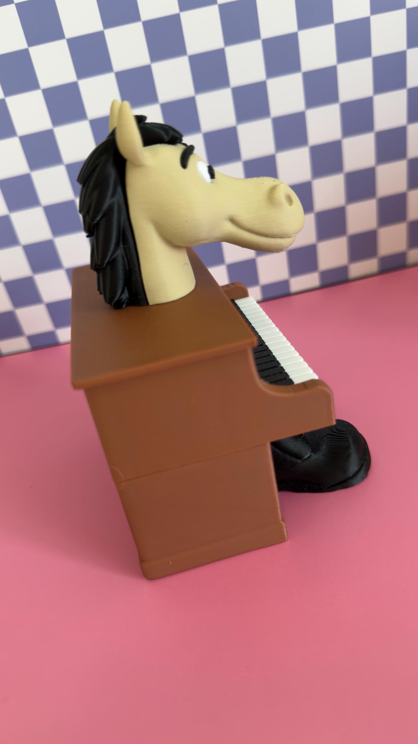 Ecco Cavallo Virtuoso 3D Printed Figure Funny Piano Horse Character, Brainrot Sprunki Meme Toy Surreal Collectible Weirdcore Art Gift