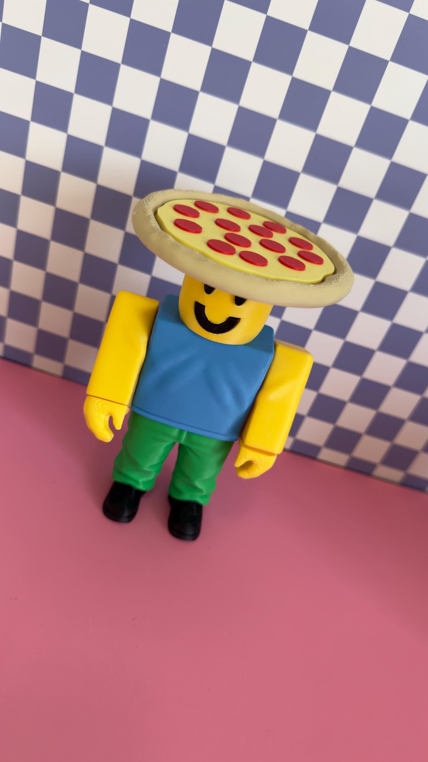Noobini Pizzanini 3D Printed Figure – Funny Pizza Head Meme Toy, Brainrot Character Collectible, Weirdcore Art Figurine Steal a Brainrot