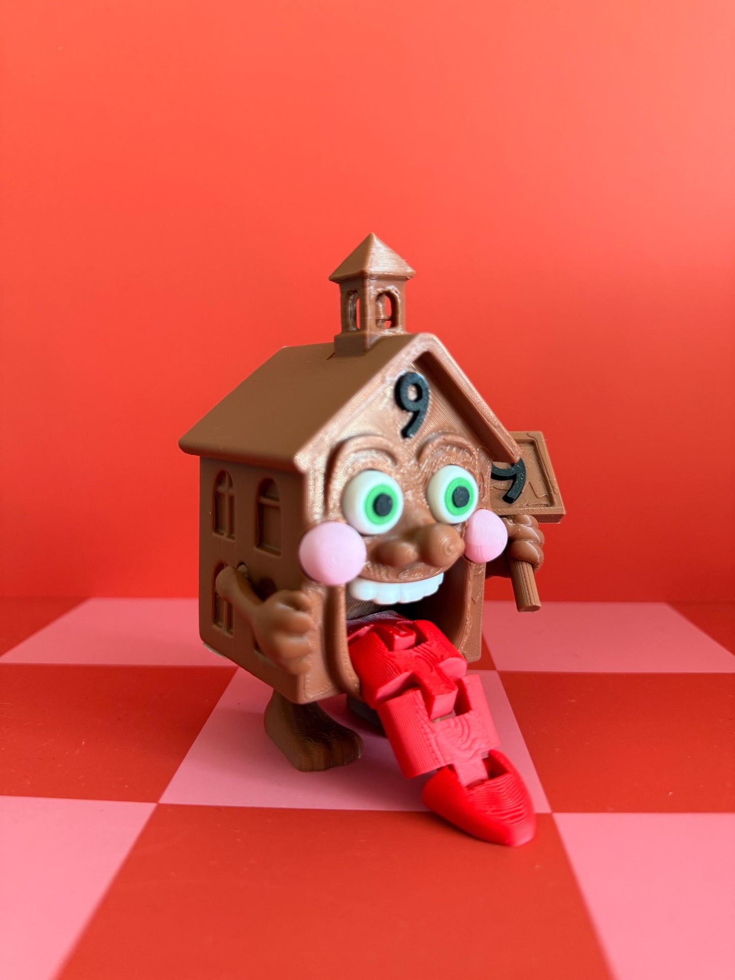 Esok Sikolah 3D Printed Figure – Funny Schoolhouse Brainrot Meme Toy, Weirdcore Collectible Art Figurine Handmade Steal 
