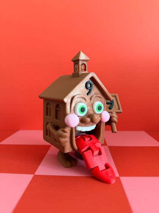 Esok Sikolah 3D Printed Figure – Funny Schoolhouse Brainrot Meme Toy, Weirdcore Collectible Art Figurine Handmade Steal 