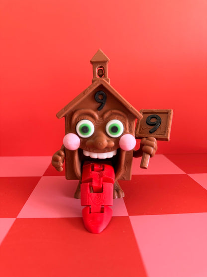 Esok Sikolah 3D Printed Figure – Funny Schoolhouse Brainrot Meme Toy, Weirdcore Collectible Art Figurine Handmade Steal a Brainrot
