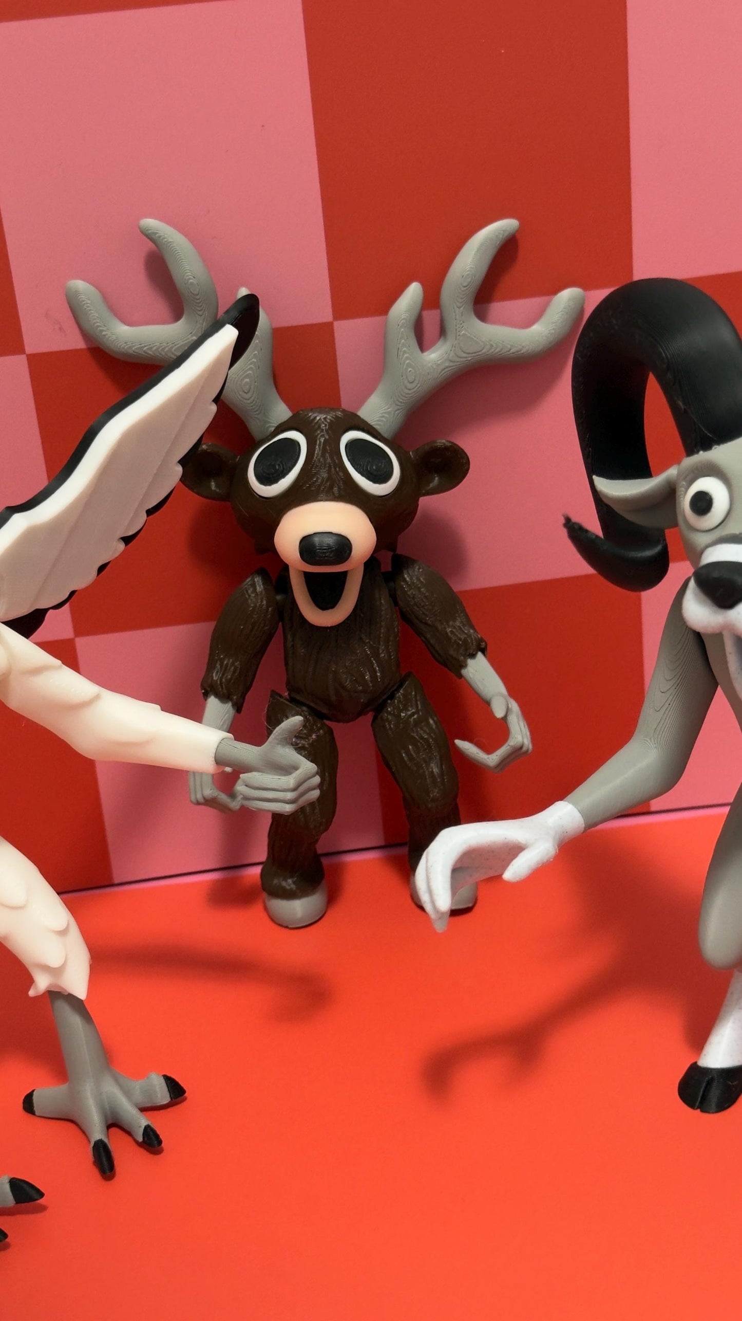 99 Nights In The Forest The Ram The Owl The Deer Figurine, Articulated 3D Printed Toy, Unique Fantasy Creature Collectible