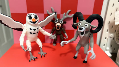 99 Nights In The Forest The Ram The Owl The Deer Figurine, Articulated 3D Printed Toy, Unique Fantasy Creature Collectible
