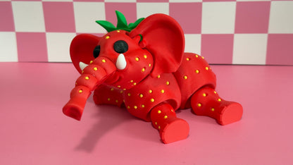 Strawberry Elephant steal a brainrot articulated figure 3d printed Italian Brainrot