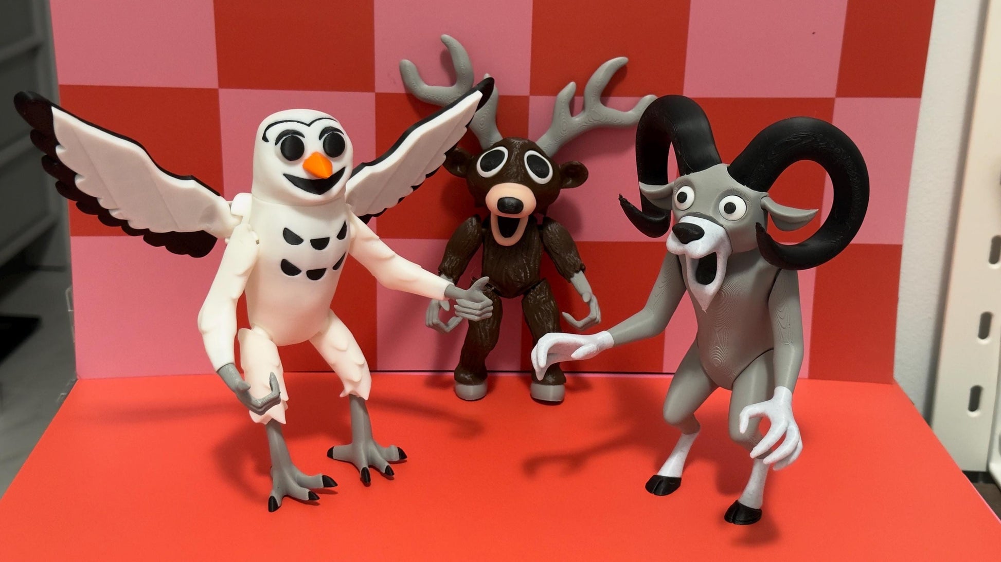 99 Nights In The Forest The Ram The Owl The Deer Figurine, Articulated 3D Printed Toy, Unique Fantasy Creature Collectib