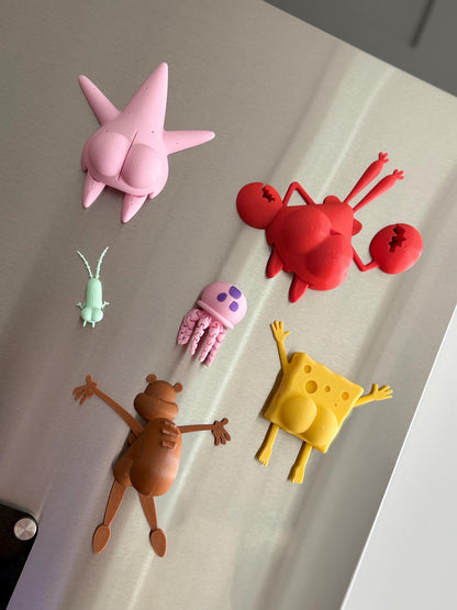 Sea Sponge and pals butt magnets Funny 3D Printed Butt Magnets Hilarious Cartoon inspired Fridge Decor Meme Christmas Gift