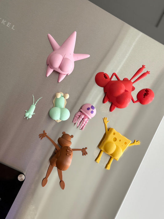 Sea Sponge and pals butt magnets Funny 3D Printed Butt Magnets Hilarious Cartoon inspired Fridge Decor Meme Gift Kawaii 