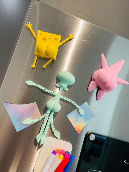 Sea Sponge and pals butt magnets Funny 3D Printed Butt Magnets Hilarious Cartoon inspired Fridge Decor Meme Gift Kawaii 