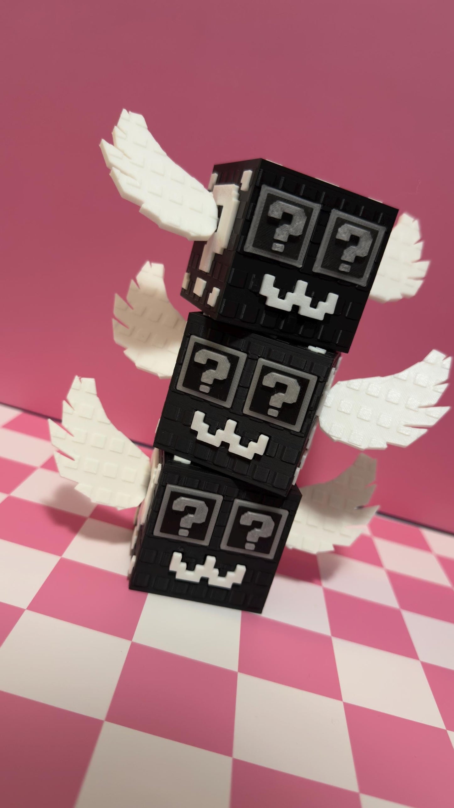 Lucky Block Brainrot Figure Winged Mystery Block Toy 3D Printed Meme Collectible Cute Gamer Desk Buddy Red Yellow Black Options