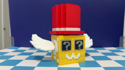 Admin Lucky Block Brainrot Figure Winged Mystery Block Toy 3D Printed Meme Collectible Cute Gamer Desk Buddy Red Yellow Black Options