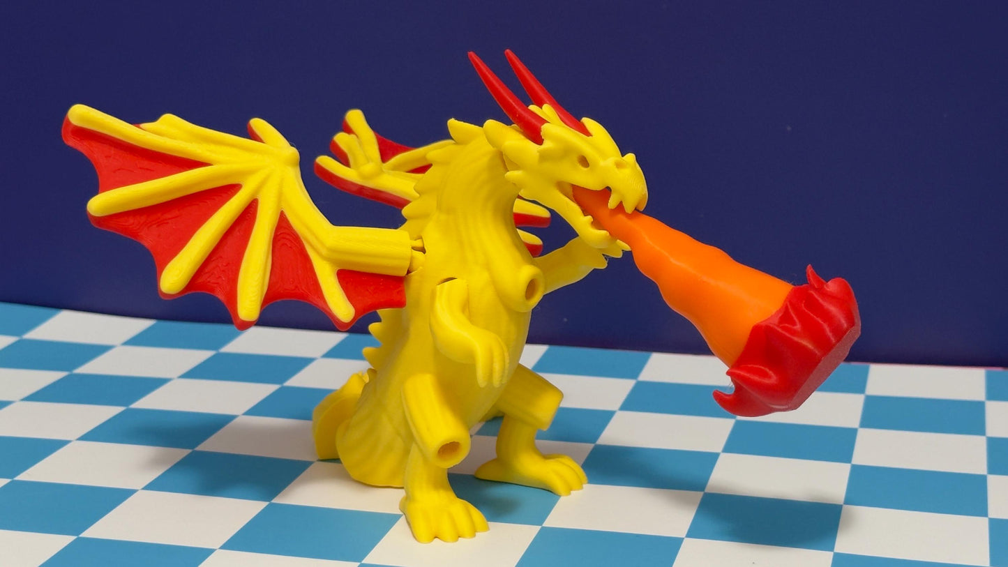Dragon Cannelloni Figure Fire Breathing Dragon Toy 3D Printed Fantasy Creature Articulated Dragon Collectible steal a Brainrot Gift