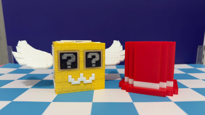Admin Lucky Block Brainrot Figure Winged Mystery Block Toy 3D Printed Meme Collectible Cute Gamer Desk Buddy Red Yellow Black Options