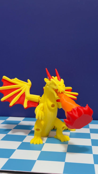 Dragon Cannelloni Figure Fire Breathing Dragon Toy 3D Printed Fantasy Creature Articulated Dragon Collectible steal a Brainrot Gift