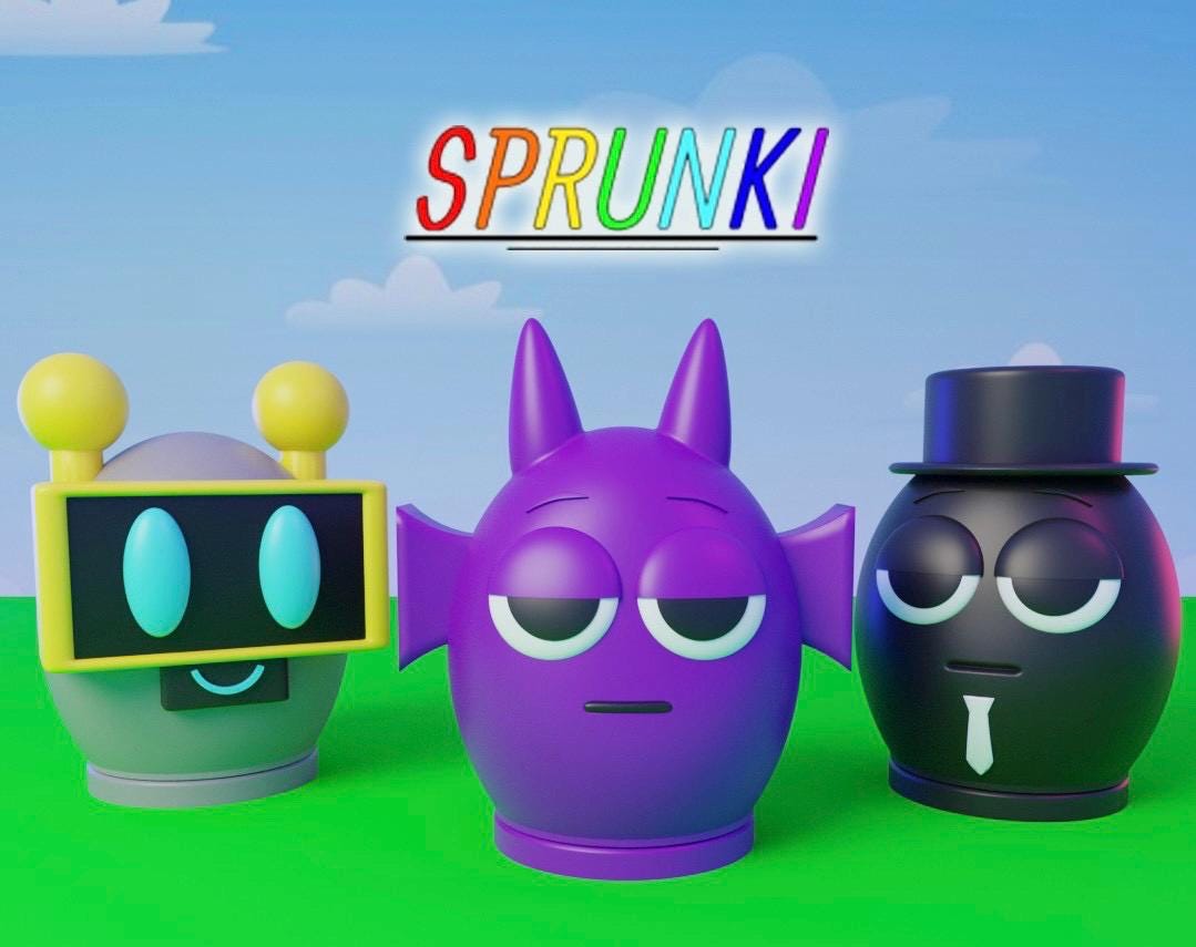 Sprunki Easter Eggs Fillable Cute 3D Printed Egg Figures Easter Basket Stuffers Colorful Collectible Egg Decor