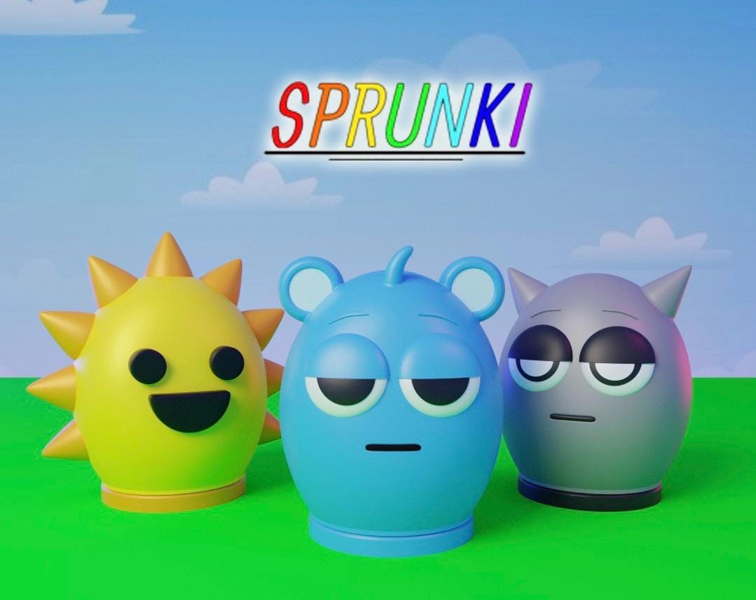 Sprunki Easter Eggs Fillable Cute 3D Printed Egg Figures Easter Basket Stuffers Colorful Collectible Egg Decor
