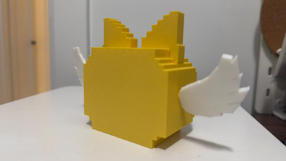Meowl Lucky Block Brainrot Winged Pixel Cat 3D Printed Collectible Figure Cute Gamer Desk Buddy