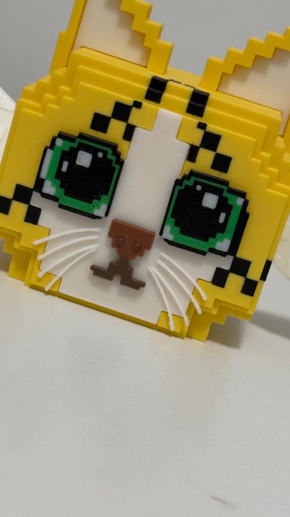 Meowl Lucky Block Brainrot Winged Pixel Cat 3D Printed Collectible Figure Cute Gamer Desk Buddy