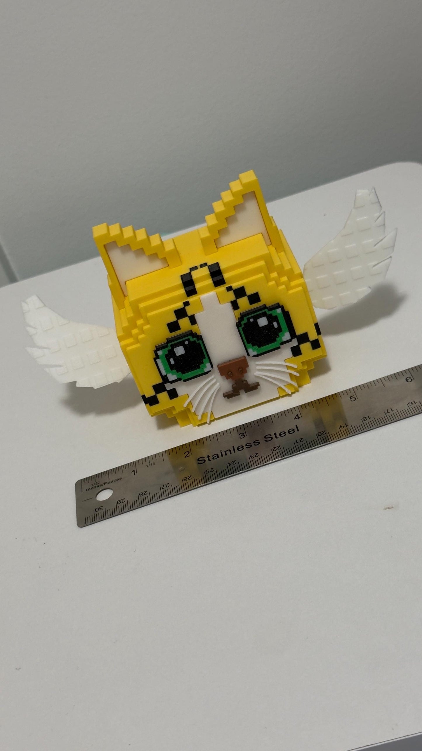 Meowl Lucky Block Brainrot Winged Pixel Cat 3D Printed Collectible Figure Cute Gamer Desk Buddy