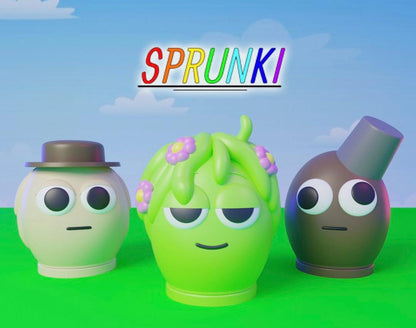 Sprunki Easter Eggs Fillable Cute 3D Printed Egg Figures Easter Basket Stuffers Colorful Collectible Egg Decor