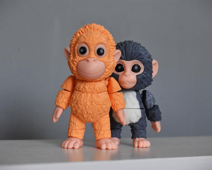 Punch figure monkey gift Viral Monkey Inspired Jungle Duo bag charm Collectible Cute Primate Statue Fan Art Decor