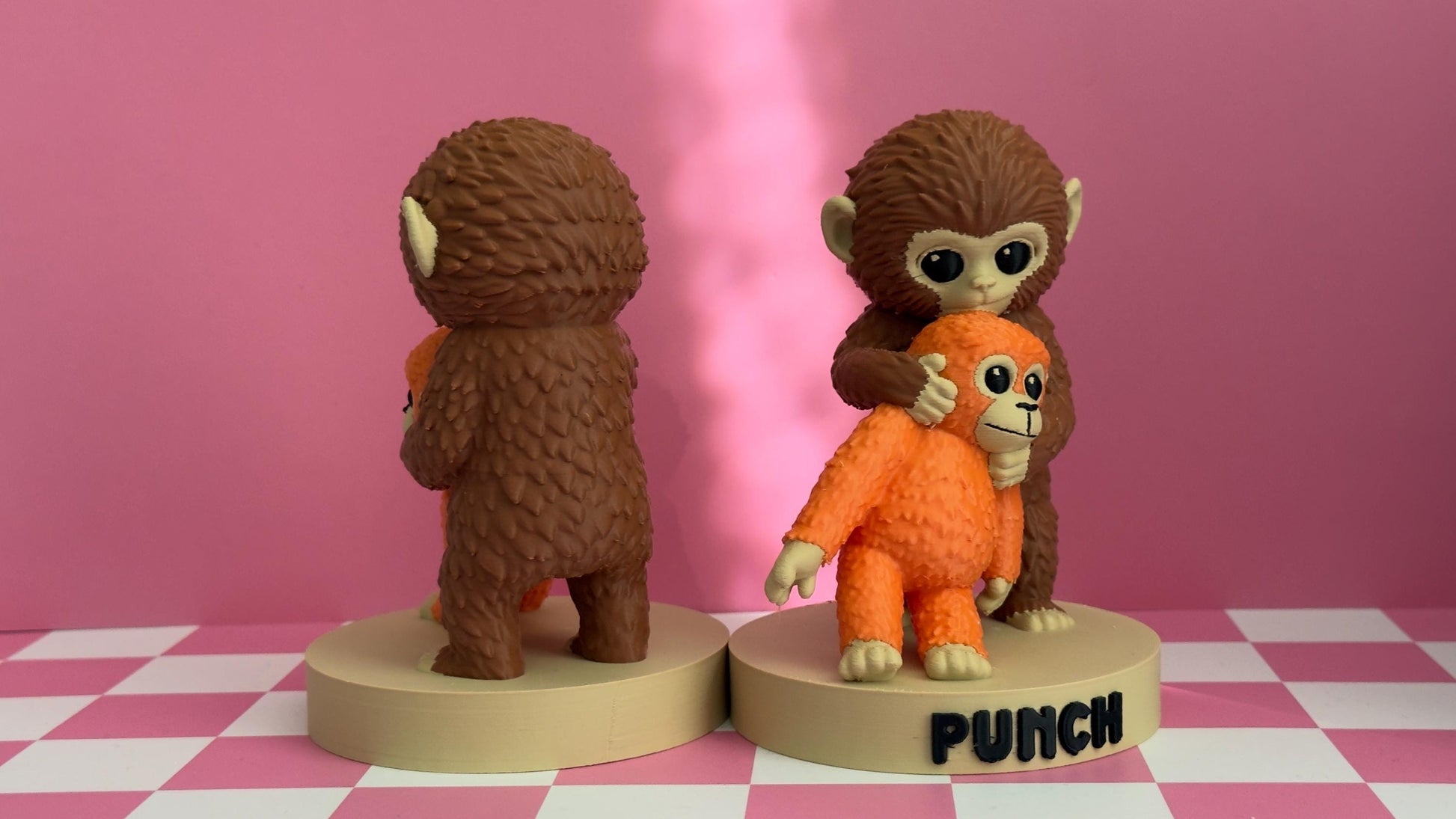 Punch figurine monkey gift Viral Monkey Inspired Jungle Duo 3D Printed Collectible Cute Primate Statue Fan Art Decor