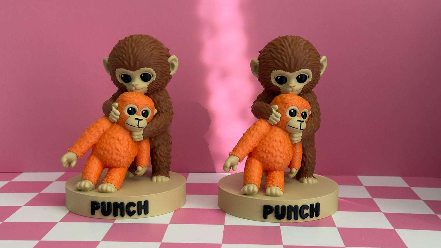 Punch figurine monkey gift Viral Monkey Inspired Jungle Duo 3D Printed Collectible Cute Primate Statue Fan Art Decor