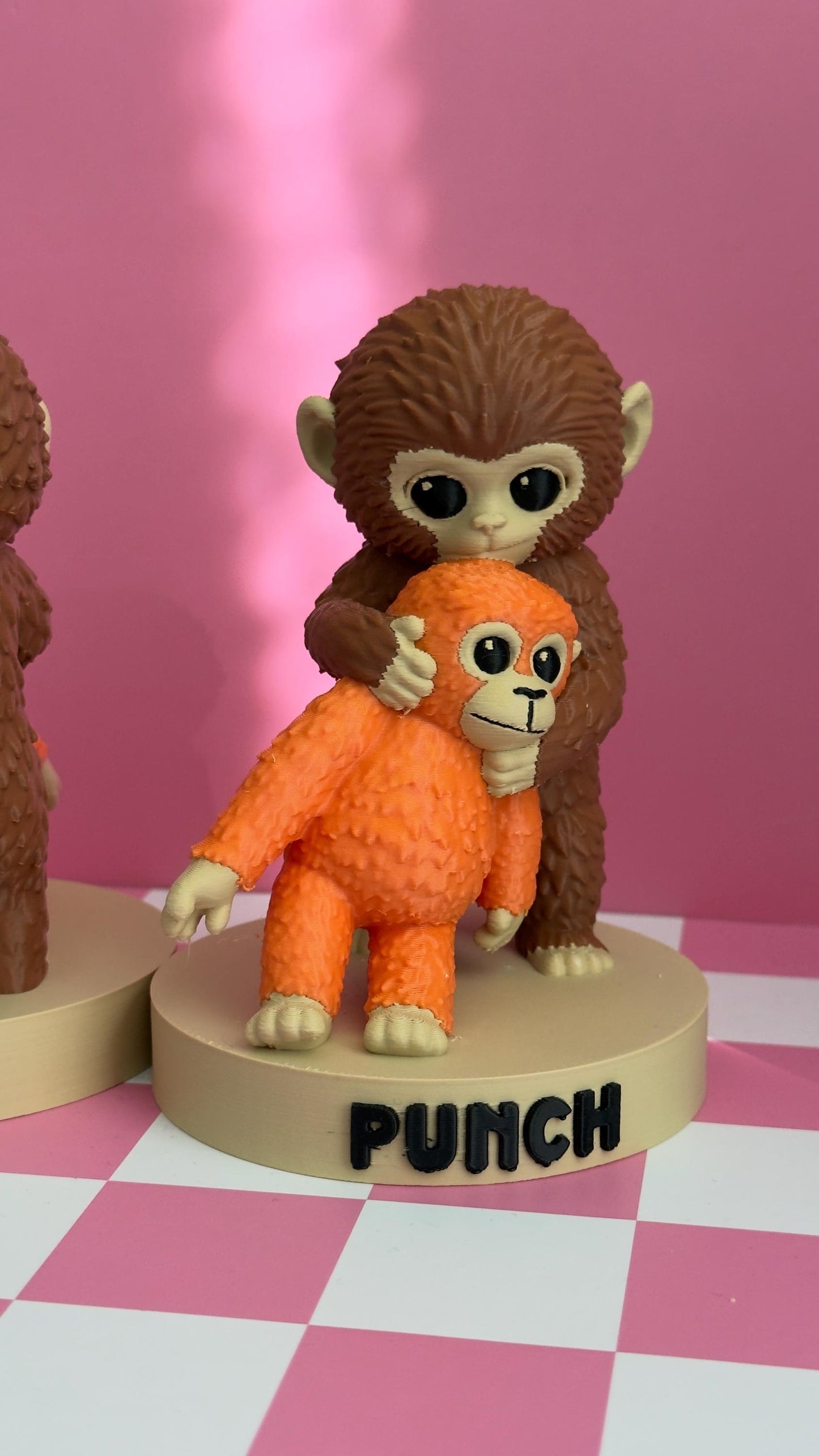 Punch figurine monkey gift Viral Monkey Inspired Jungle Duo 3D Printed Collectible Cute Primate Statue Fan Art Decor
