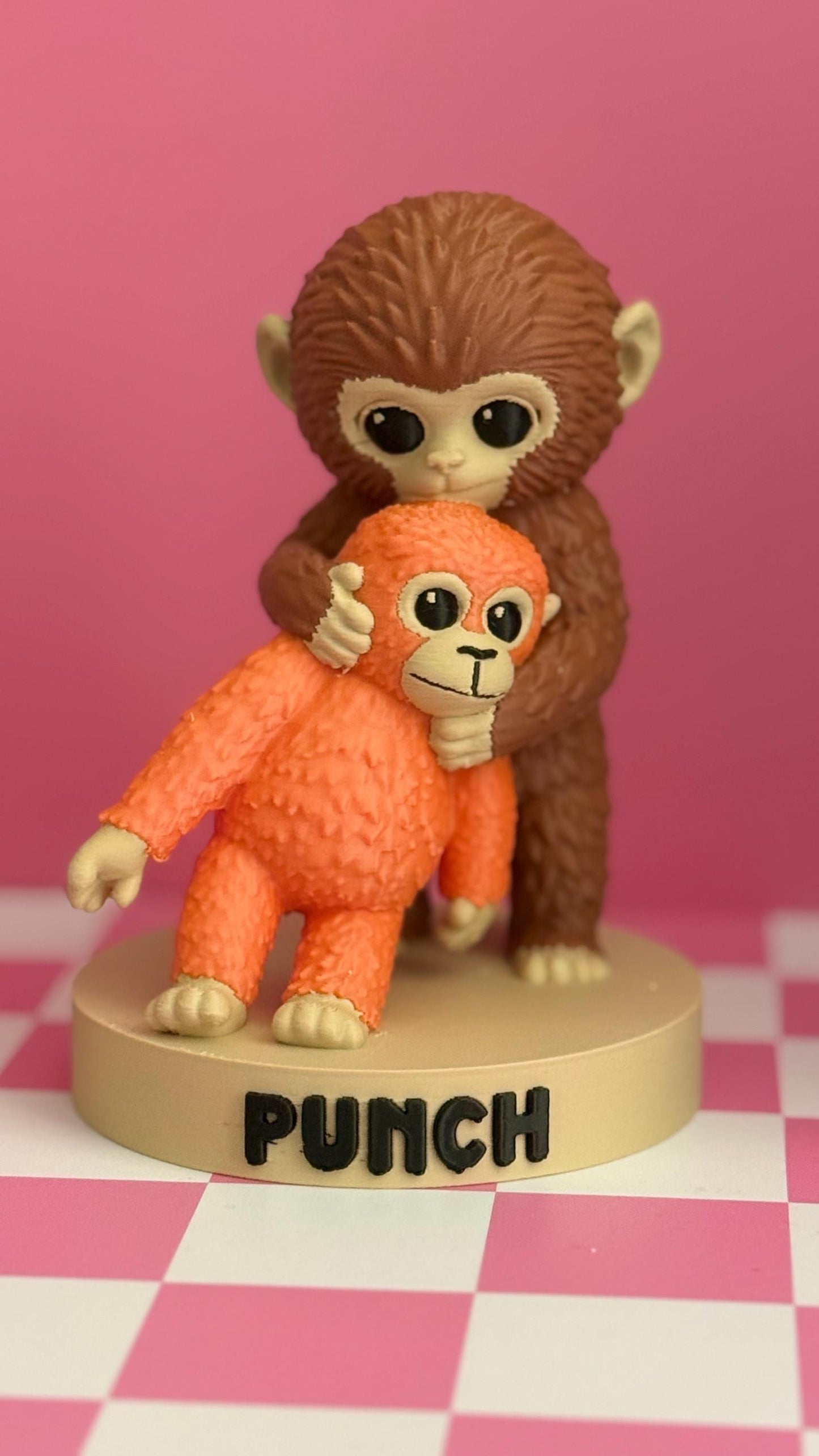 Punch figurine monkey gift Viral Monkey Inspired Jungle Duo 3D Printed Collectible Cute Primate Statue Fan Art Decor
