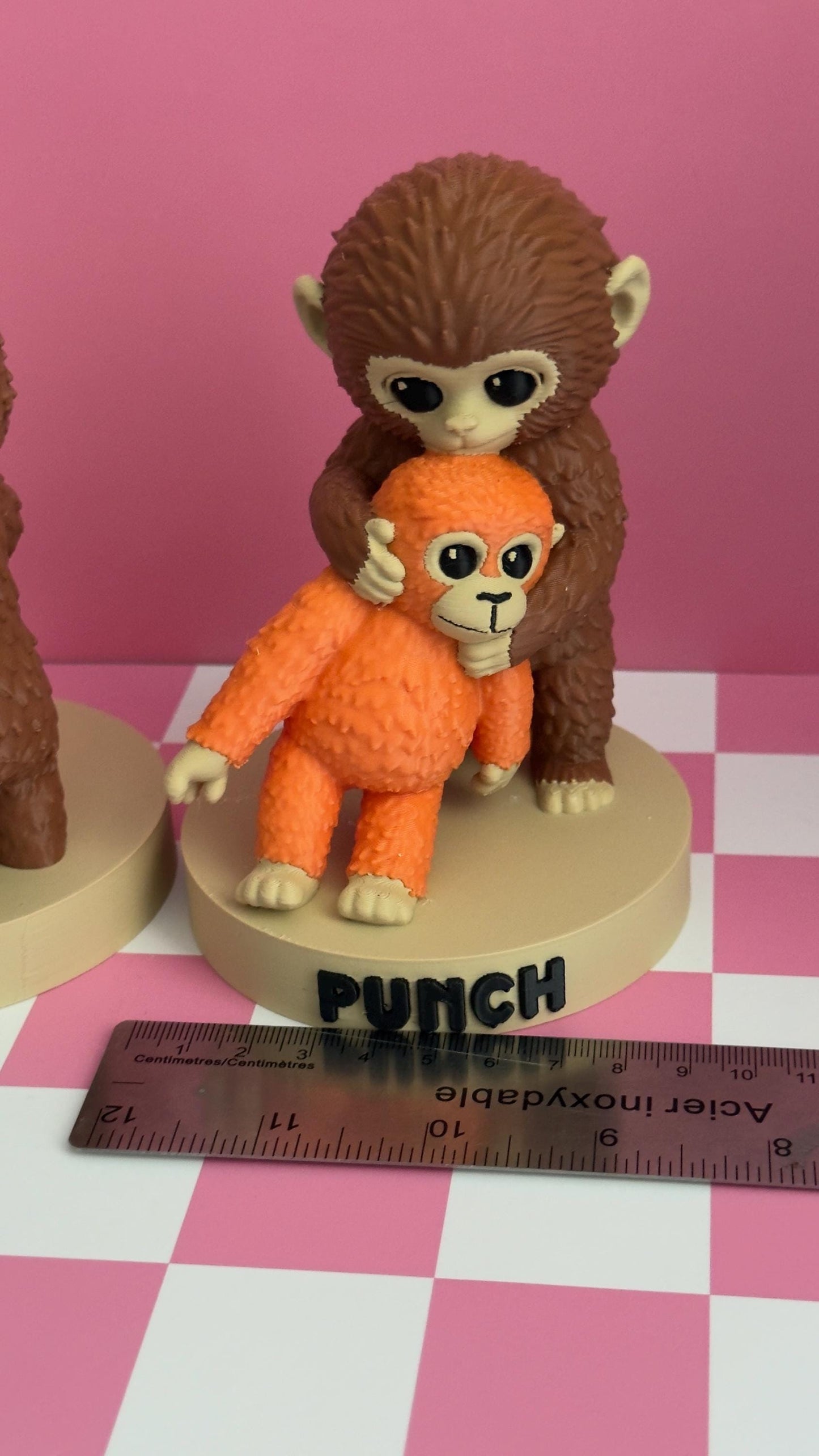 Punch figurine monkey gift Viral Monkey Inspired Jungle Duo 3D Printed Collectible Cute Primate Statue Fan Art Decor