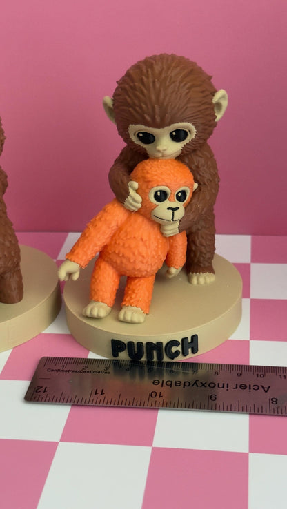 Punch figurine monkey gift Viral Monkey Inspired Jungle Duo 3D Printed Collectible Cute Primate Statue Fan Art Decor