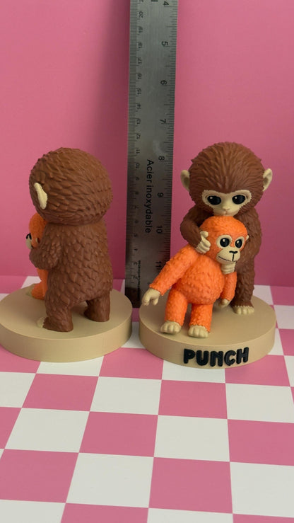 Punch figurine monkey gift Viral Monkey Inspired Jungle Duo 3D Printed Collectible Cute Primate Statue Fan Art Decor