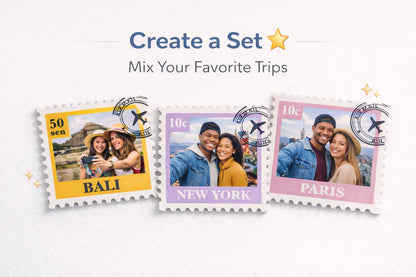 Custom Stamp Photo Magnet Personalized Travel Memory Fridge Magnet