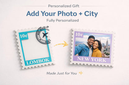 Custom Stamp Photo Magnet Personalized Travel Memory Fridge Magnet